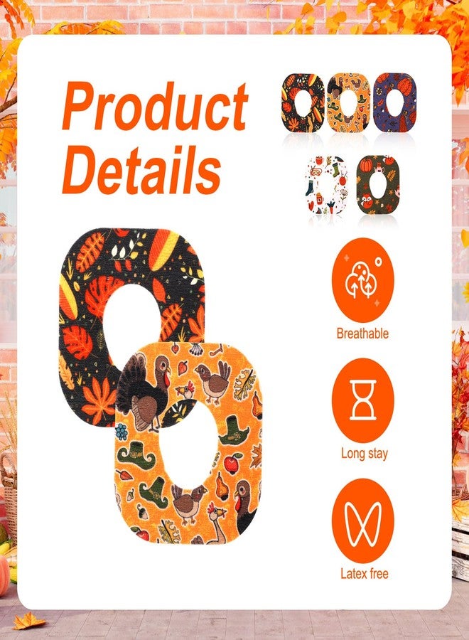 XIHIRCD 10pcs Waterproof Sensor Over Patches for Dexcom G7, Adhesive CGM Sensor Overpatches Overlay Stickers Patches Thanksgiving Themed Covers Accessories (5 Motifs) - Image 4